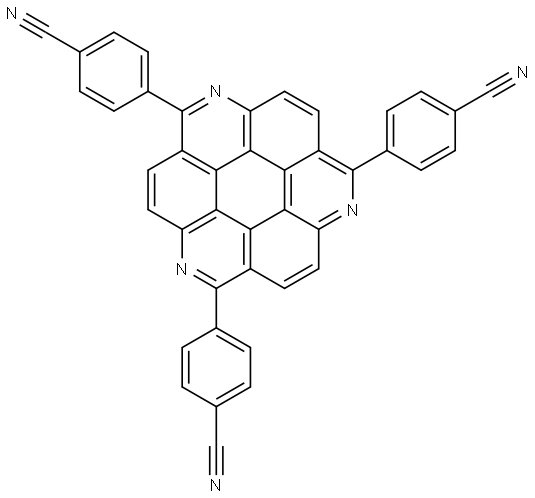 2,6,10-tri(4-cyanophenyl)-1,5,9-triazacoronene Structure