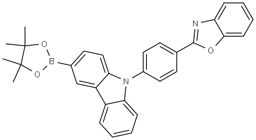 9H-Carbazole, 9-[4-(2-benzoxazolyl)phenyl]-3-(4,4,5,5-tetramethyl-1,3,2-dioxaborolan-2-yl)- Structure