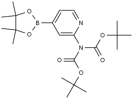 Imidodicarbonic acid, 2-[4-(4,4,5,5-tetramethyl-1,3,2-dioxaborolan-2-yl)-2-pyridinyl]-, 1,3-bis(1,1-dimethylethyl) ester Structure