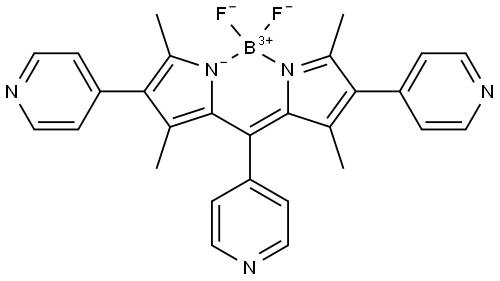 (T-4)- [4-[[3,5-Dimethyl-4-(4-pyridinyl)-1H-pyrrol-2-yl-κN][3,5-dimethyl-4-(4-pyridinyl)-2H-pyrrol-2-ylidene-κN]methyl]pyridinato]difluoroboron Structure