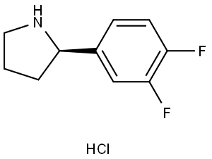 Pyrrolidine, 2-(3,4-difluorophenyl)-, hydrochloride (1:1), (2R)- Structure