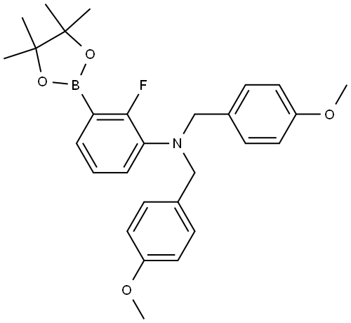 2-Fluoro-N,N-bis(4-methoxybenzyl)-3-(4,4,5,5-tetramethyl-1,3,2-dioxaborolan-2-yl)aniline Structure