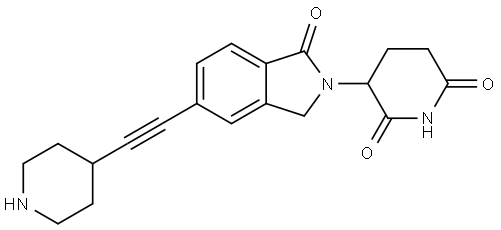 3-(1-oxo-5-(piperidin-4-ylethynyl)isoindolin-2-yl)piperidine-2,6-dione Structure