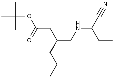 Hexanoic acid, 3-[[(1-cyanopropyl)amino]methyl]-, 1,1-dimethylethyl ester, (3R)- Structure