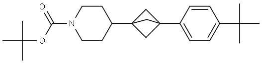 1,1-Dimethylethyl 4-[3-[4-(1,1-dimethylethyl)phenyl]bicyclo[1.1.1]pent-1-yl]-1-p… Structure