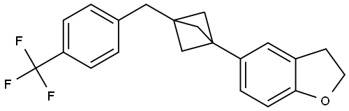 2,3-Dihydro-5-[3-[[4-(trifluoromethyl)phenyl]methyl]bicyclo[1.1.1]pent-1-yl]benz… Structure