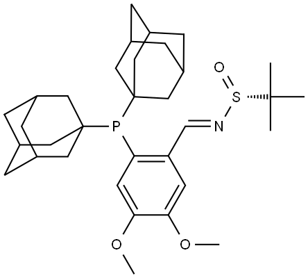 N(E),S(R)]-N-[[2-[Bis(tricyclo[3.3.1.13,7]dec-1-yl)phosphino]-4,5-dimethoxyphenyl]methylene]-2-methyl-2-propanesulfinamide Structure