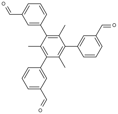 5'-(3-formylphenyl)-2',4',6'-trimethyl-[1,1':3',1''-terphenyl]-3,3''-dicarbaldehyde Structure