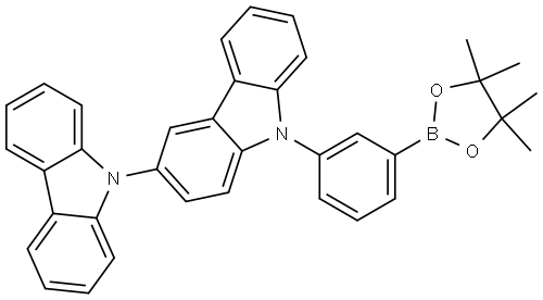 3,9′-Bi-9H-carbazole, 9-[3-(4,4,5,5-tetramethyl-1,3,2-dioxaborolan-2-yl)phenyl]- 구조식 이미지