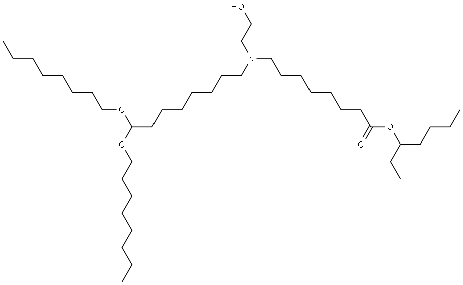 heptan-3-yl 8-((8,8-bis(octyloxy)octyl)(2-hydroxyethyl)amino)octanoate Structure