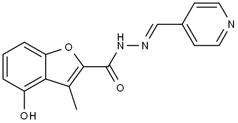 4-Hydroxy-3-methyl-2-benzofurancarboxylic acid (2E)-2-(4-pyridinylmethylene)hydr... Structure