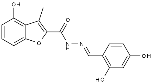 4-Hydroxy-3-methyl-2-benzofurancarboxylic acid (2E)-2-[(2,4-dihydroxyphenyl)meth... Structure