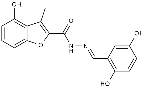 4-Hydroxy-3-methyl-2-benzofurancarboxylic acid (2E)-2-[(2,5-dihydroxyphenyl)met... . Structure