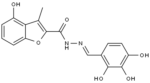 4-Hydroxy-3-methyl-2-benzofurancarboxylic acid (2E)-2-[(2,3,4-trihydroxyphenyl)m... Structure