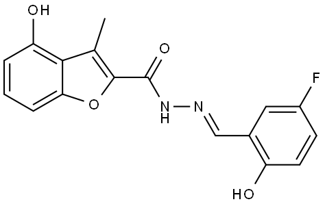 4-Hydroxy-3-methyl-2-benzofurancarboxylic acid (2E)-2-[(5-fluoro-2-hydroxyphenyl... Structure