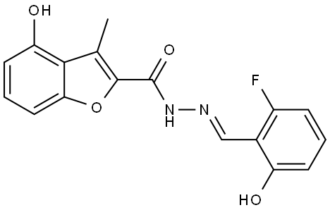 4-Hydroxy-3-methyl-2-benzofurancarboxylic acid (2E)-2-[(2-fluoro-6-hydroxyphenyl... Structure