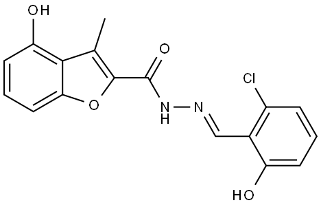 4-Hydroxy-3-methyl-2-benzofurancarboxylic acid (2E)-2-[(2-chloro-6-hydroxyphenyl... Structure