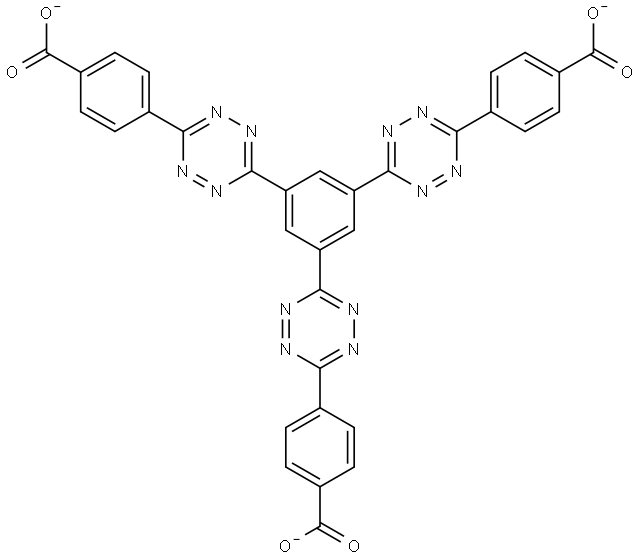 4,4',4''-(benzene-1,3,5-triyltris(1,2,4,5-tetrazine-6,3-diyl))tribenzoate Structure