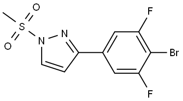 3-(4-bromo-3,5-difluorophenyl)-1-(methylsulfonyl)-1H-pyrazole Structure