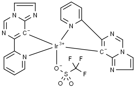 Iridium, bis[7-(2-pyridinyl-kN)imidazo[1,2-c]pyrimidin-8-yl-kC](1,1,1-trifluoromethanesulfonato-kO)- Structure