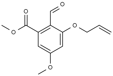 Benzoic acid, 2-formyl-5-methoxy-3-(2-propen-1-yloxy)-, methyl ester Structure