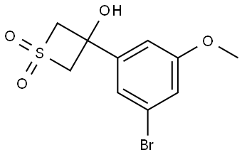 3-Thietanol, 3-(3-bromo-5-methoxyphenyl)-, 1,1-dioxide Structure