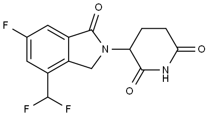 3-(4-(difluoromethyl)-6-fluoro-1-oxoisoindolin-2-yl)piperidine-2,6-dione Structure