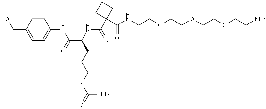 Amine-PEG3-Amide-cBut-Cit-PAB 구조식 이미지