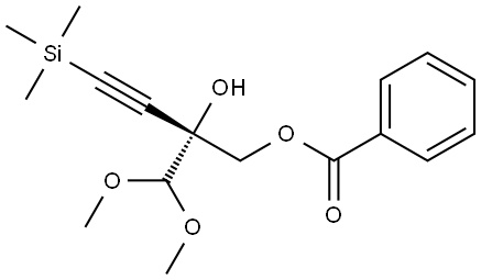 3-Butyne-1,2-diol, 2-(dimethoxymethyl)-4-(trimethylsilyl)-, 1-benzoate, (2R)- Structure