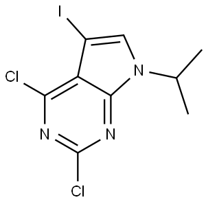 2,4-dichloro-5-iodo-7-isopropyl-7H-pyrrolo[2,3-d]pyrimidine Structure