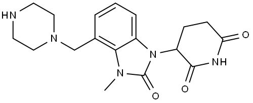 3-[3-methyl-2-oxo-4-(piperazin-1-ylmethyl)benzimidazol-1-yl]piperidine-2,6-dione Structure