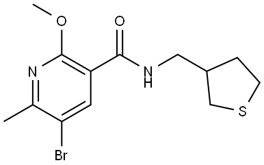 5-Bromo-2-methoxy-6-methyl-N-[(tetrahydro-3-thienyl)methyl]-3-pyridinecarboxa... Structure