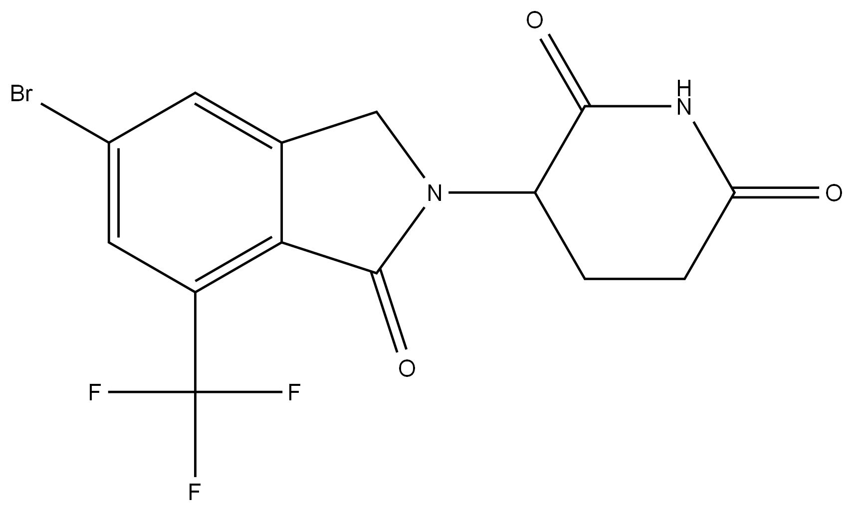 3-(5-bromo-1-oxo-7-(trifluoromethyl)isoindolin-2-yl)piperidine-2,6-dione Structure