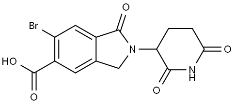 6-bromo-2-(2,6-dioxopiperidin-3-yl)-1-oxoisoindoline-5-carboxylic acid Structure