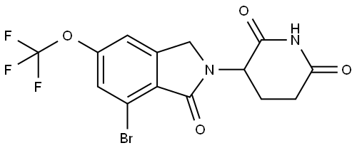 3-(7-bromo-1-oxo-5-(trifluoromethoxy)isoindolin-2-yl)piperidine-2,6-dione 구조식 이미지