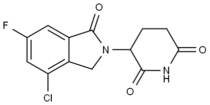 3-(4-chloro-6-fluoro-1-oxoisoindolin-2-yl)piperidine-2,6-dione 구조식 이미지