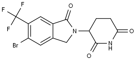 3-(5-bromo-1-oxo-6-(trifluoromethyl)isoindolin-2-yl)piperidine-2,6-dione Structure