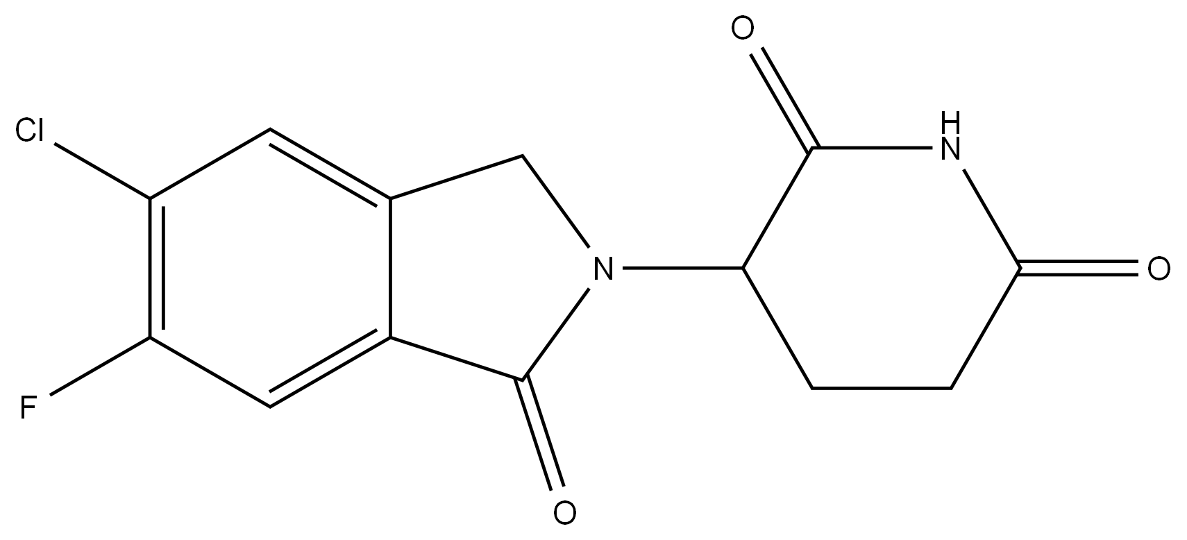 3-(5-chloro-6-fluoro-1-oxoisoindolin-2-yl)piperidine-2,6-dione Structure