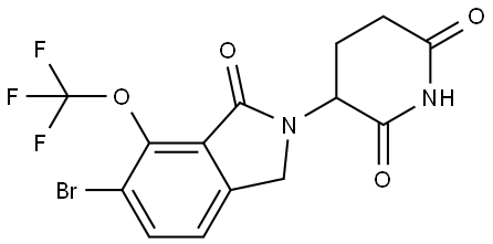 3-(6-bromo-1-oxo-7-(trifluoromethoxy)isoindolin-2-yl)piperidine-2,6-dione Structure