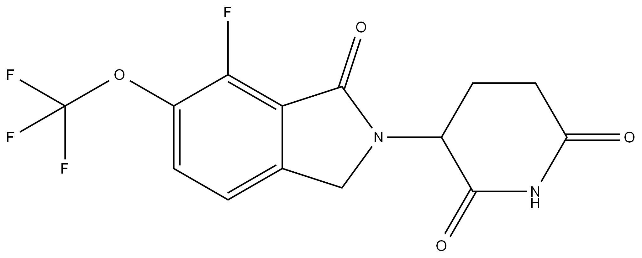 3-(7-fluoro-1-oxo-6-(trifluoromethoxy)isoindolin-2-yl)piperidine-2,6-dione Structure