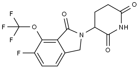 3-(6-fluoro-1-oxo-7-(trifluoromethoxy)isoindolin-2-yl)piperidine-2,6-dione Structure
