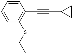 1-(2-Cyclopropylethynyl)-2-(ethylthio)benzene Structure