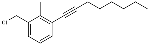 1-(chloromethyl)-2-methyl-3-(oct-1-yn-1-yl)benzene Structure