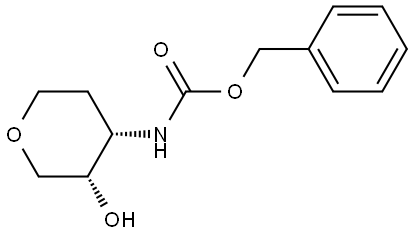 (3S,4S)-(3-Hydroxy-tetrahydro-pyran-4-yl)-carbamic acid benzyl ester Structure