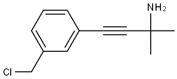 4-(3-(chloromethyl)phenyl)-2-methylbut-3-yn-2-amine Structure