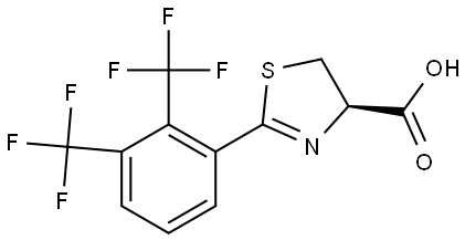(R)-2-(2,3-bis(trifluoromethyl)phenyl)-4,5-dihydrothiazole-4-carboxylic acid Structure