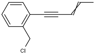 (E)-1-(chloromethyl)-2-(pent-3-en-1-yn-1-yl)benzene 구조식 이미지