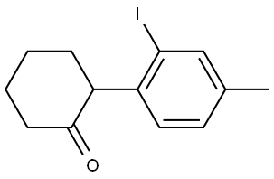 2-(2-iodo-4-methylphenyl)cyclohexan-1-one 구조식 이미지