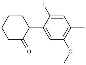 2-(2-iodo-5-methoxy-4-methylphenyl)cyclohexan-1-one 구조식 이미지