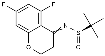 (R)-N-(5,7-difluorochroman-4-ylidene)-2-methylpropane-2-sulfinamide Structure